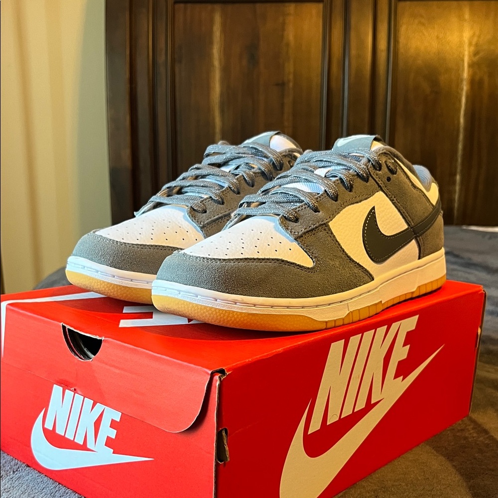 Nike Dunk Low Gray and White with Gum Sole